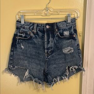 Wild Fable Distressed Denim Shorts - Dark Blue